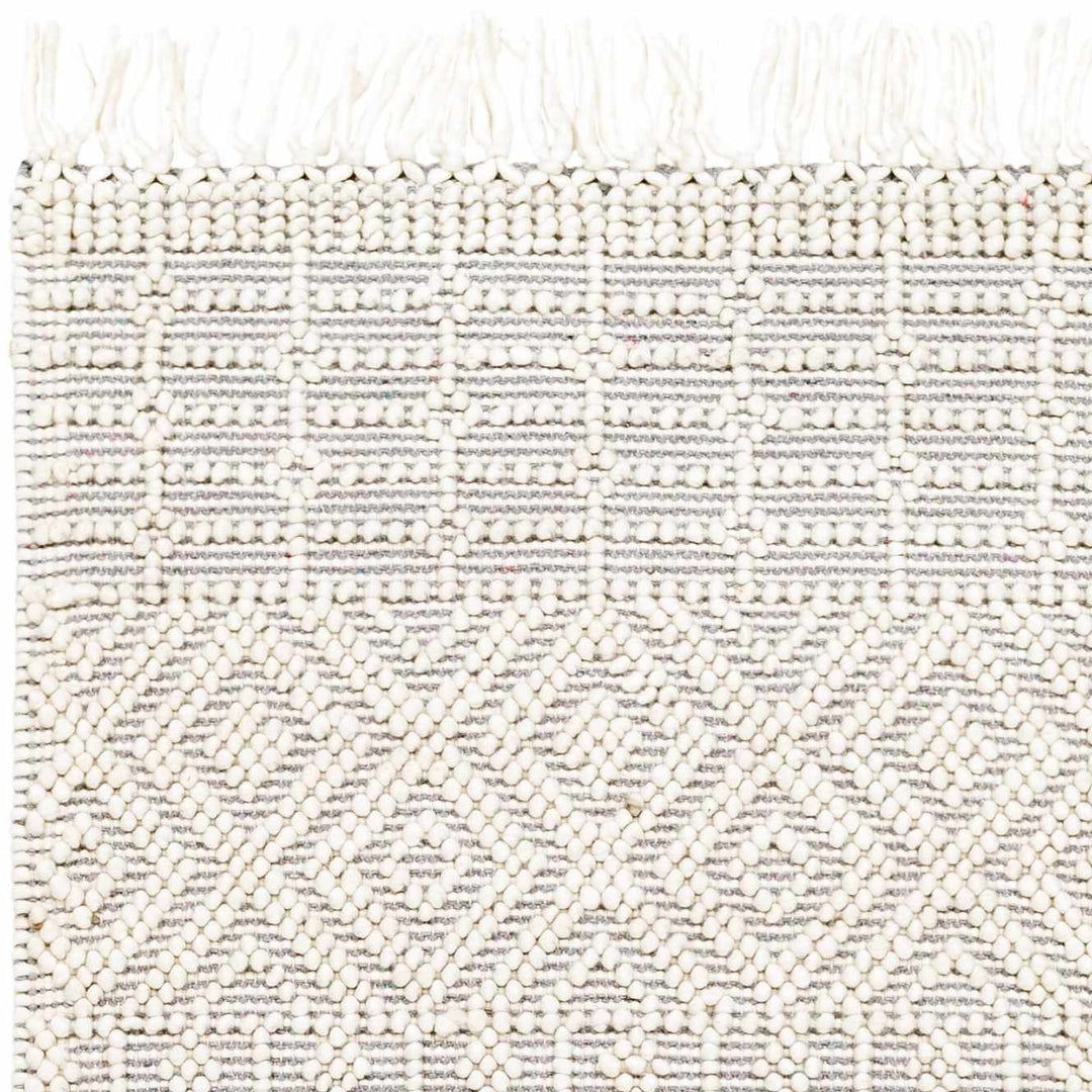 Sean Bohemian Style Ivory And Gray Hand Woven Wool Area Rug - The Rug Decor