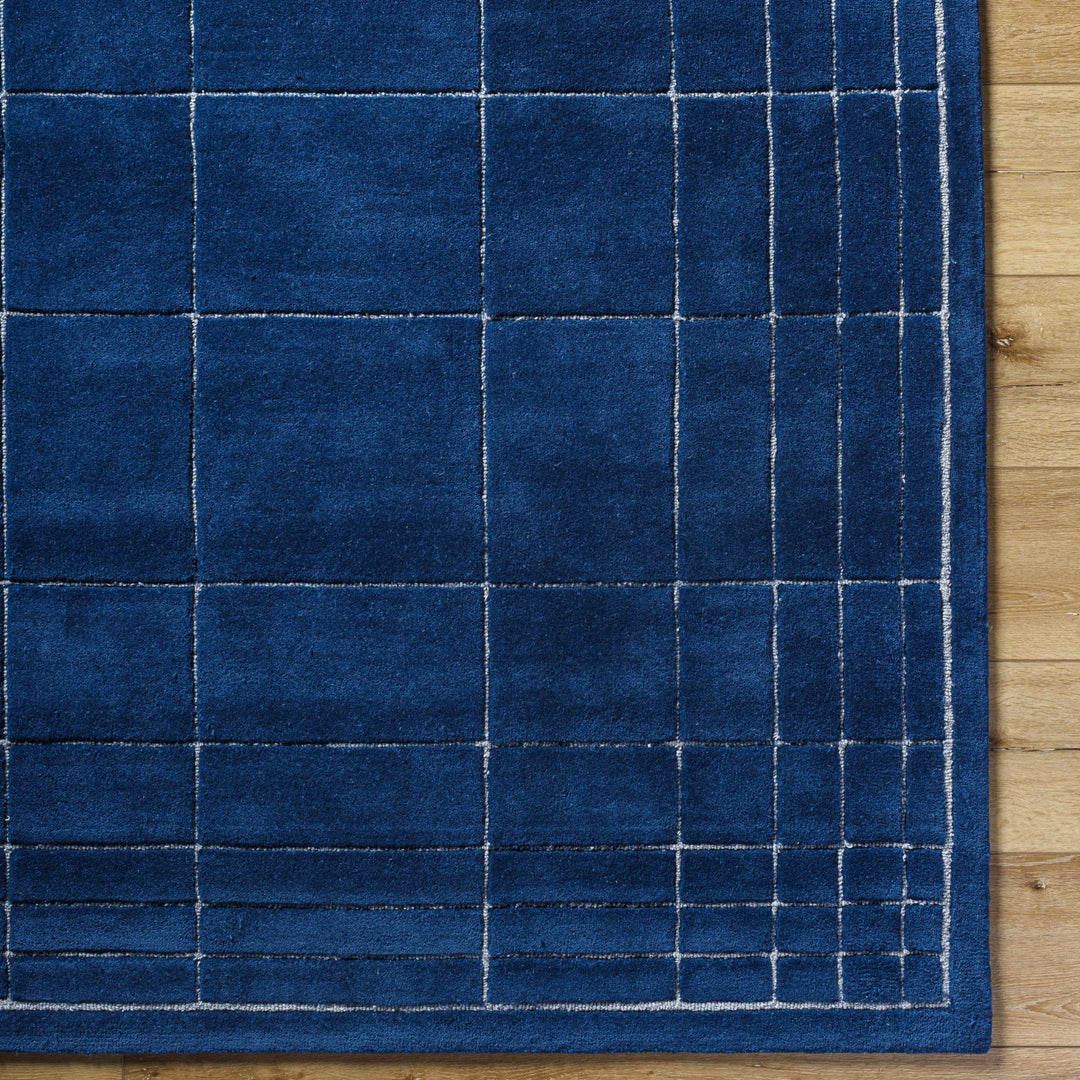 Sedna Modern Geometrical Blue Wool Area Rug - The Rug Decor