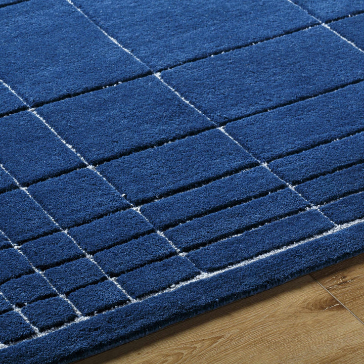 Sedna Modern Geometrical Blue Wool Area Rug - The Rug Decor