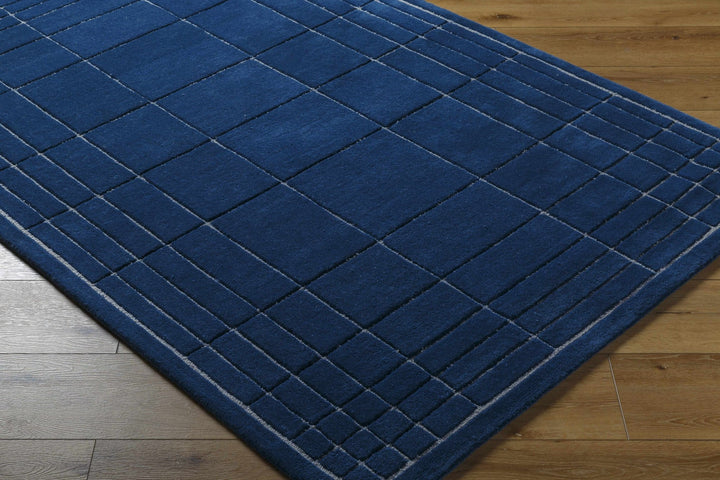 Sedna Modern Geometrical Blue Wool Area Rug - The Rug Decor