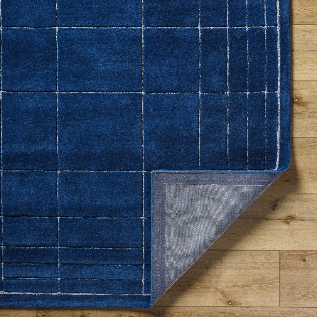 Sedna Modern Geometrical Blue Wool Area Rug - The Rug Decor