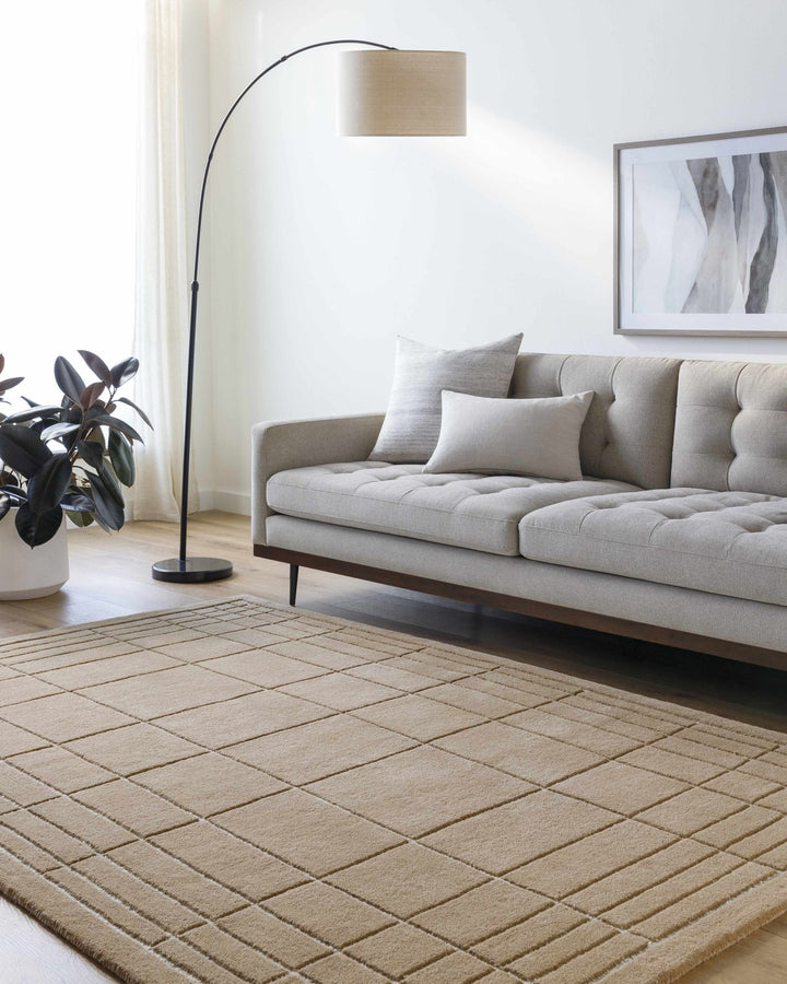 Sedna Modern Geometrical Brown Wool Rug - The Rug Decor