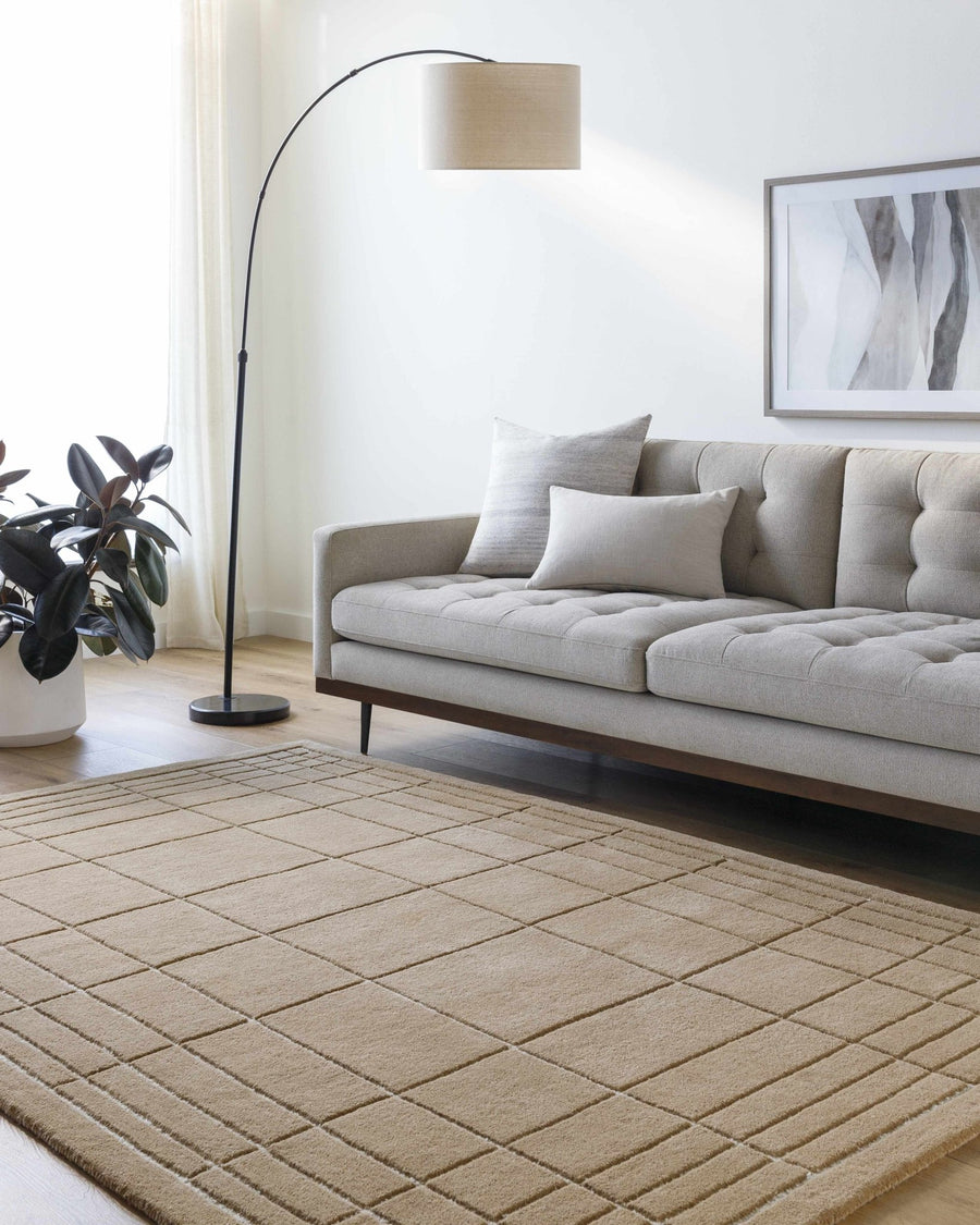 Sedna Modern Geometrical Brown Wool Rug - The Rug Decor