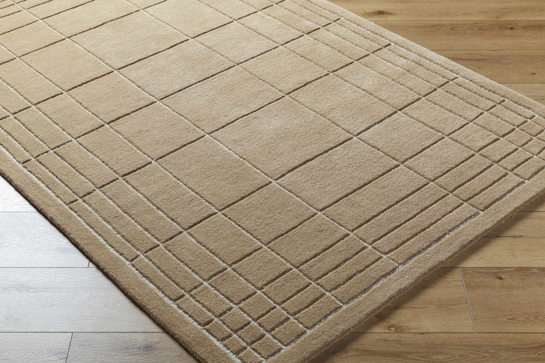 Sedna Modern Geometrical Brown Wool Rug - The Rug Decor