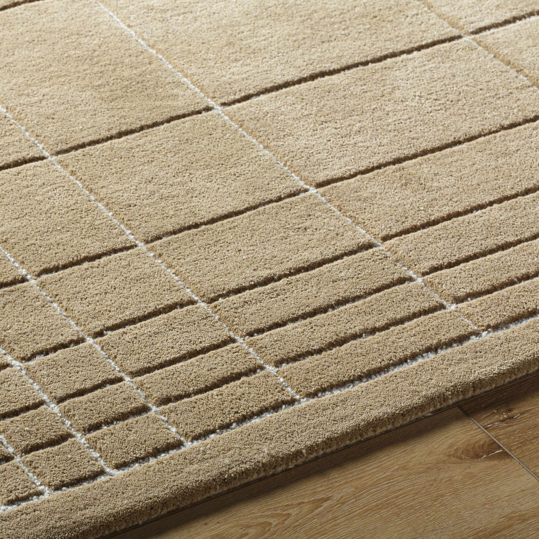 Sedna Modern Geometrical Brown Wool Rug - The Rug Decor