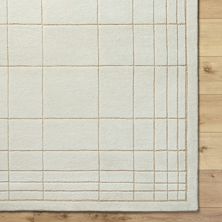 Sedna Modern Geometrical Ivory And Tan Wool Area Rug - The Rug Decor
