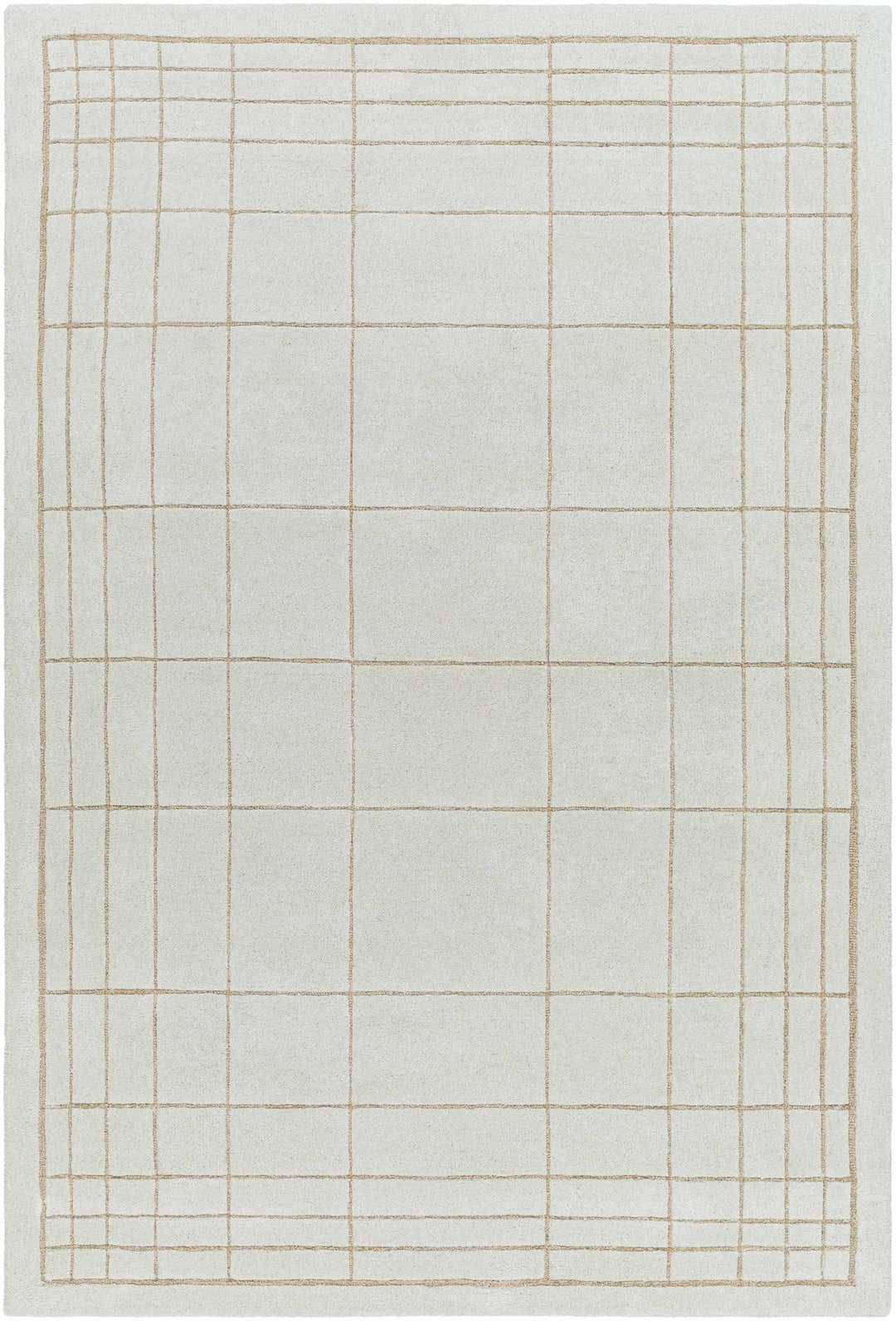 Sedna Modern Geometrical Ivory And Tan Wool Area Rug - The Rug Decor