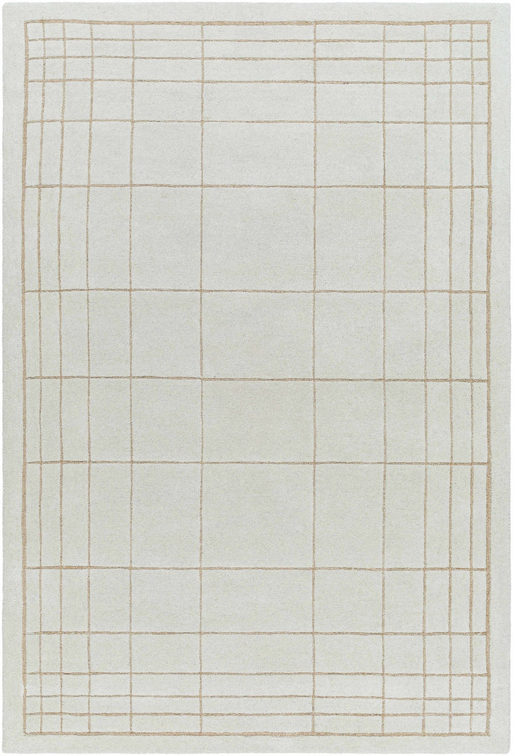 Sedna Modern Geometrical Ivory And Tan Wool Area Rug - The Rug Decor