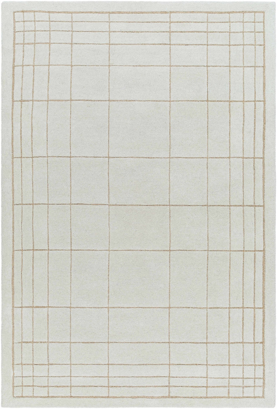 Sedna Modern Geometrical Ivory And Tan Wool Area Rug - The Rug Decor