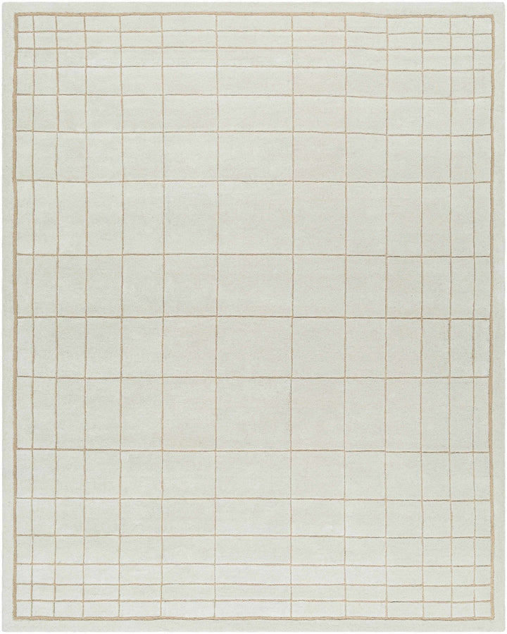 Sedna Modern Geometrical Ivory And Tan Wool Area Rug - The Rug Decor