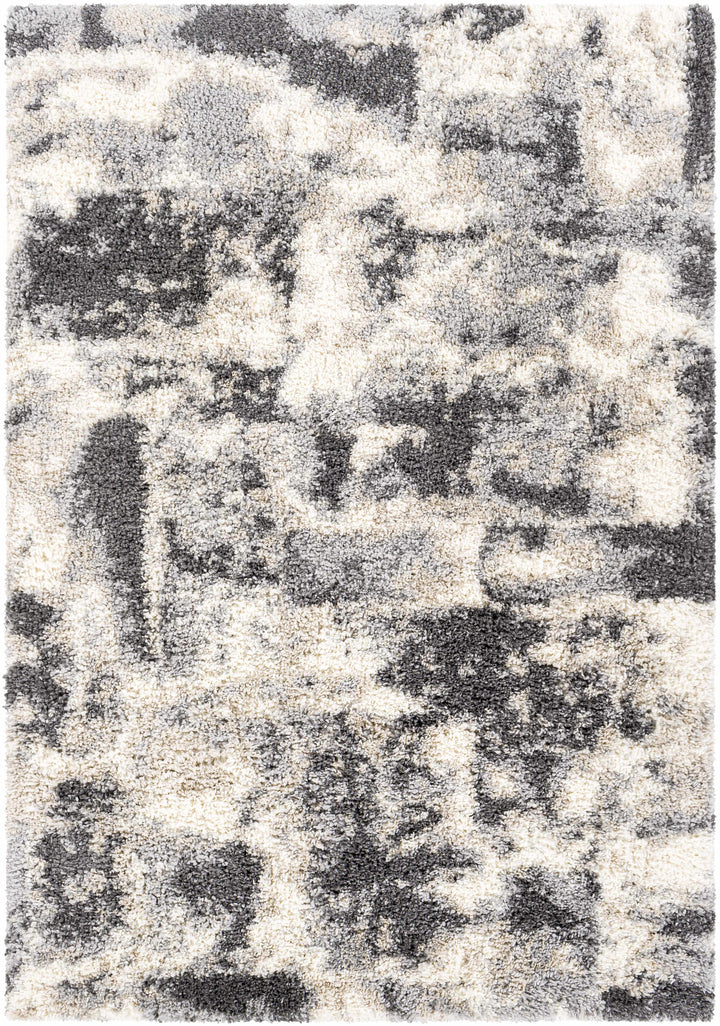 Selcuklu Modern Abstract Design Ivory And Charcoal Area Rug