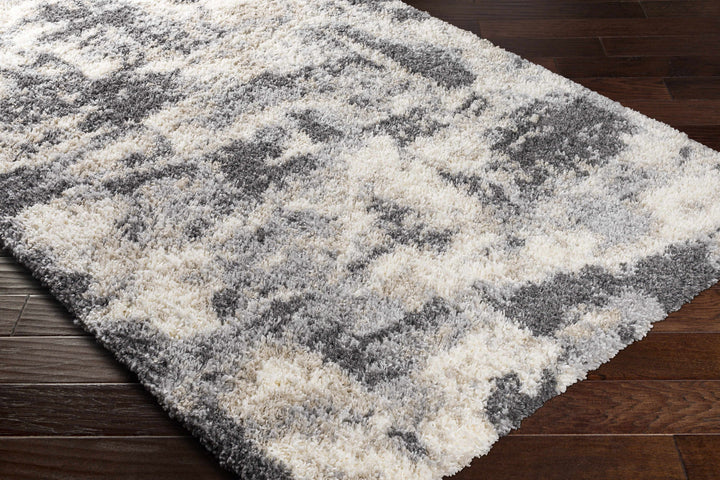 Selcuklu Modern Abstract Design Ivory And Charcoal Area Rug