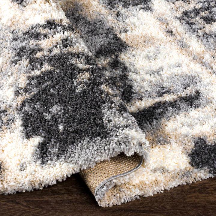 Selcuklu Modern Abstract Design Ivory And Charcoal Area Rug