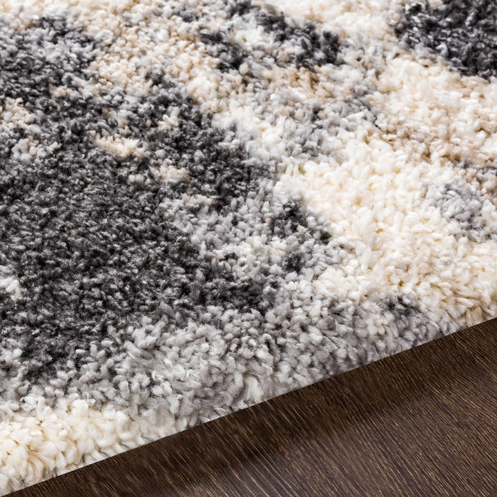 Selcuklu Modern Abstract Design Ivory And Charcoal Area Rug