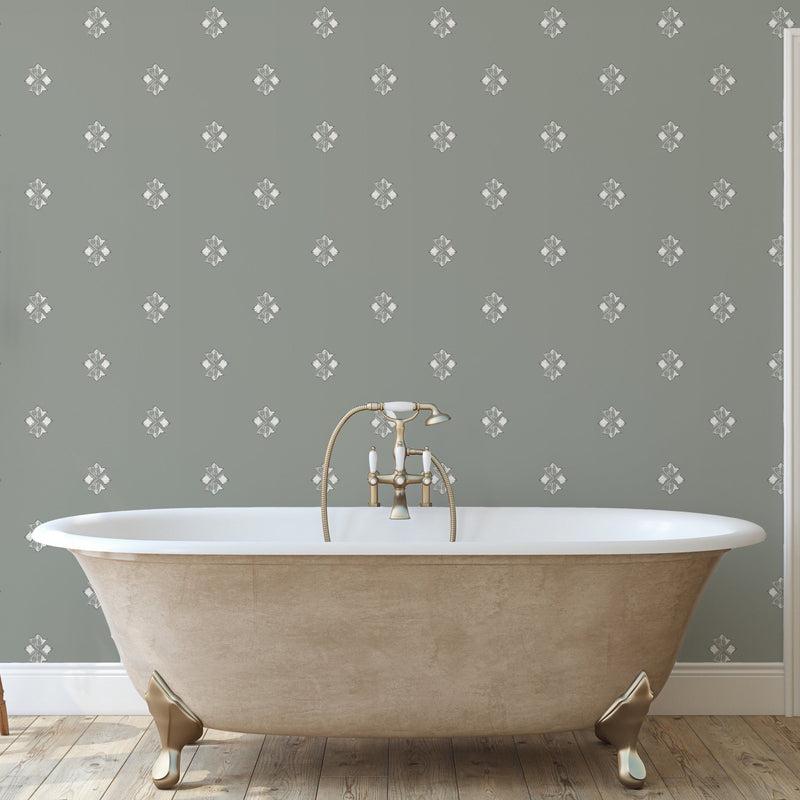 Self - adhesive Stirling Gray, Slate Gray and Beige Butterfly Printed Wallpaper - The Rug Decor