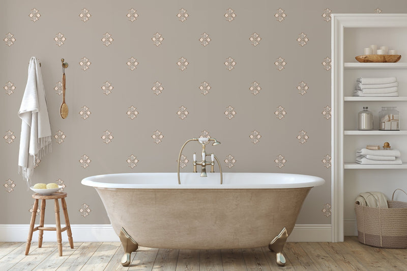 Self - adhesive Stirling Gray, Slate Gray and Beige Butterfly Printed Wallpaper - The Rug Decor