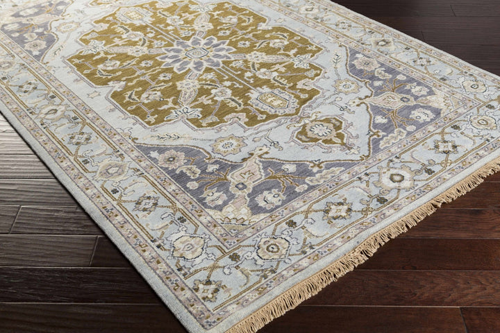 Senath Traditional Style Olive And Ivory Hand Knotted Area Rug - The Rug Decor