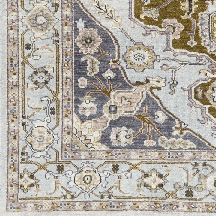 Senath Traditional Style Olive And Ivory Hand Knotted Area Rug - The Rug Decor