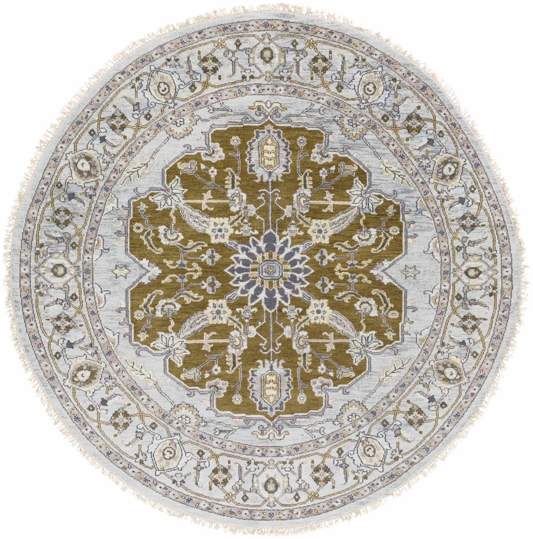 Senath Traditional Style Olive And Ivory Hand Knotted Area Rug - The Rug Decor
