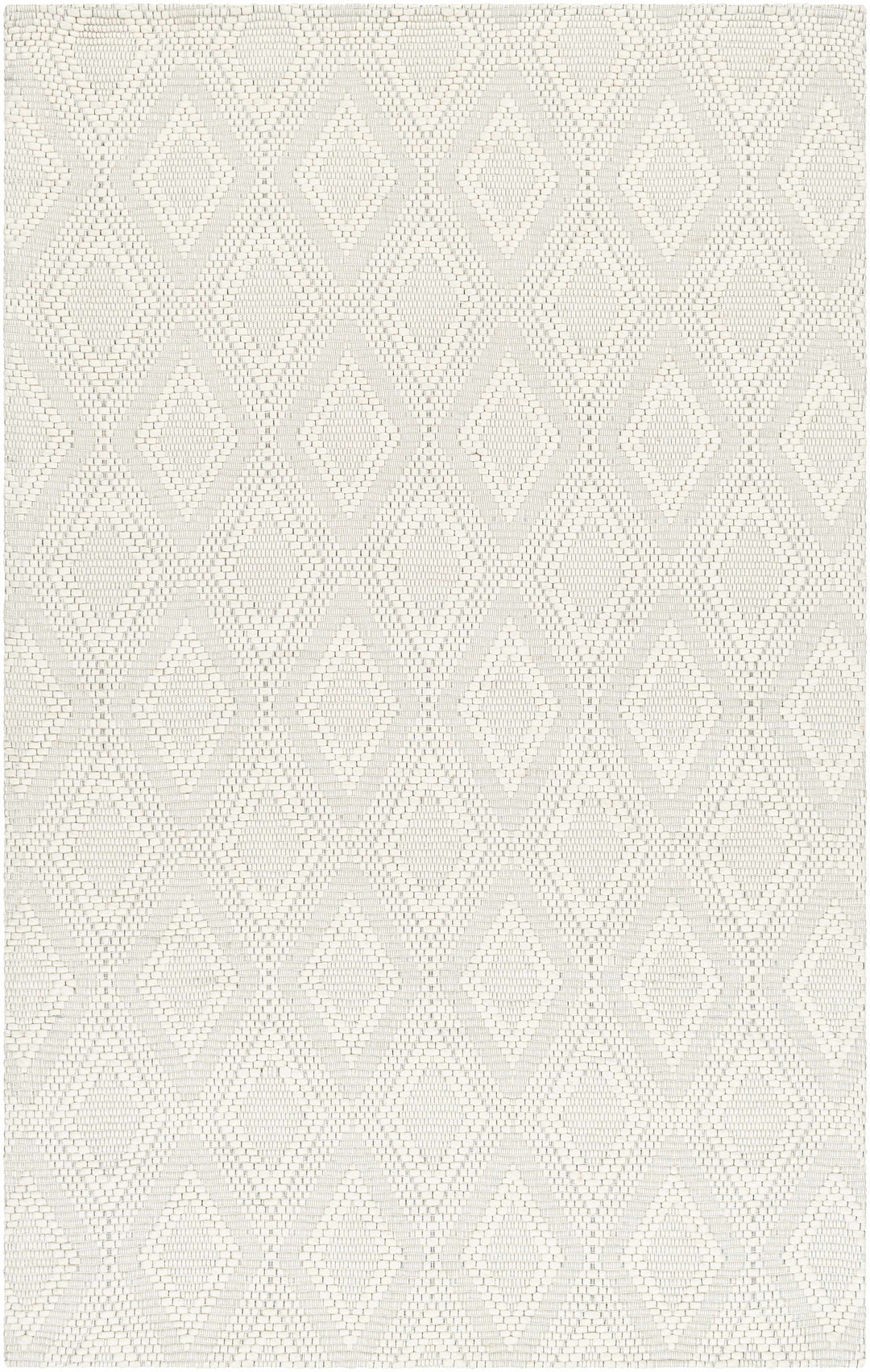 Kasib Ivory Modern Style Hand Woven Wool Area Rug