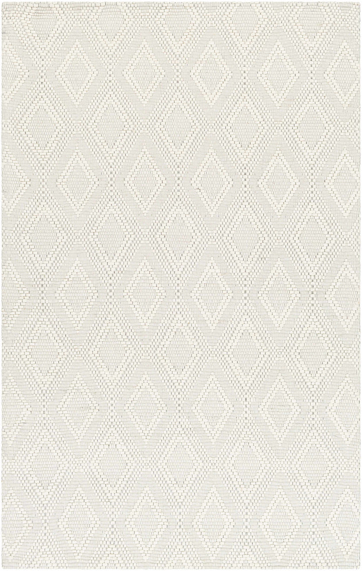 Kasib Ivory Modern Style Hand Woven Wool Area Rug