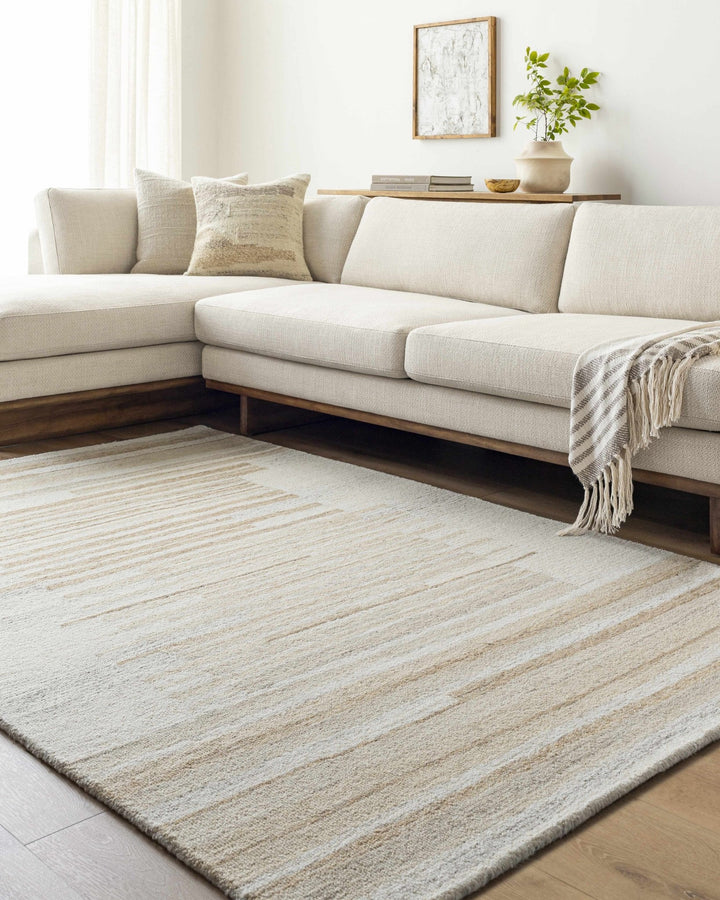 Seung Beige Contemporary Style Hand Tufted Wool Rug - The Rug Decor