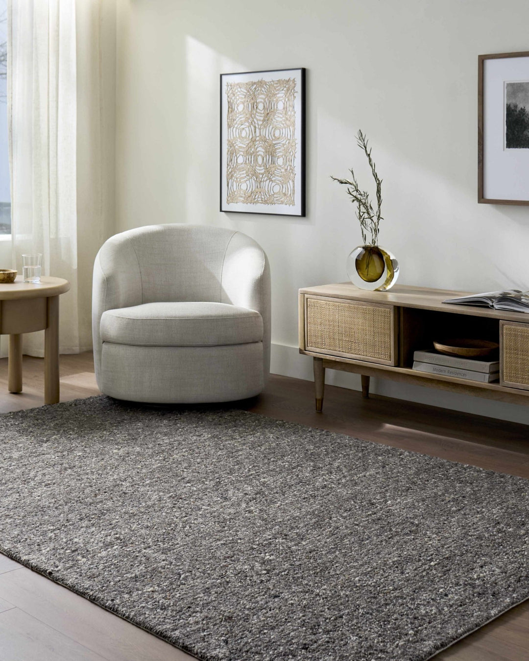Sevan Contemporary Black Hand Tufted Wool Area Rug - The Rug Decor