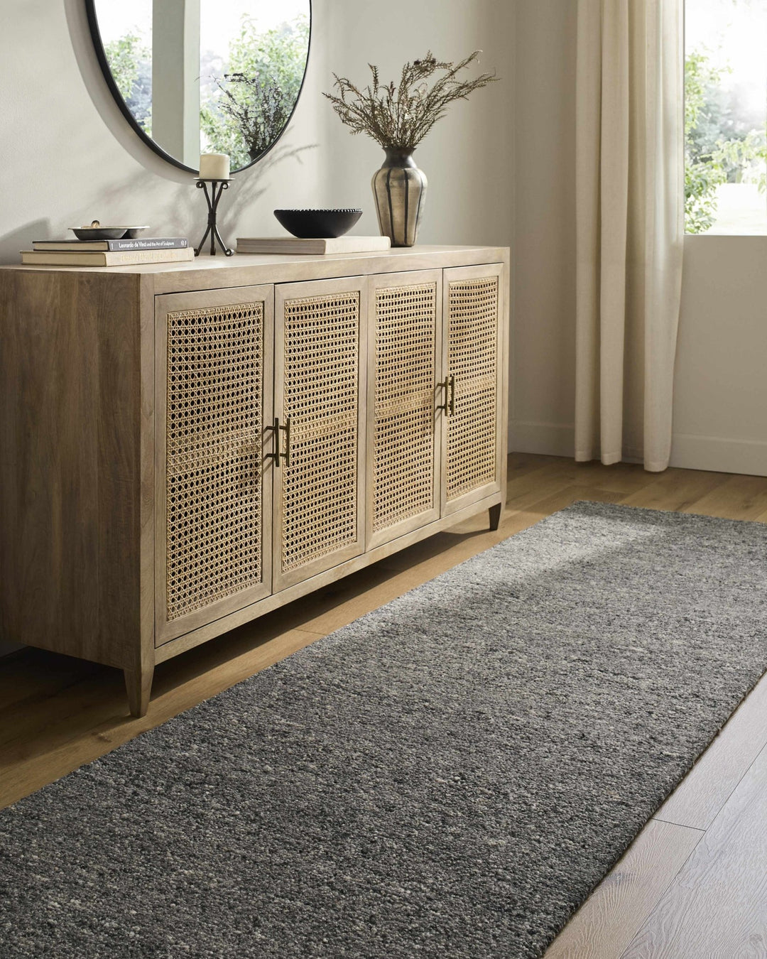 Sevan Contemporary Gray And Black Wool Area Rug - The Rug Decor