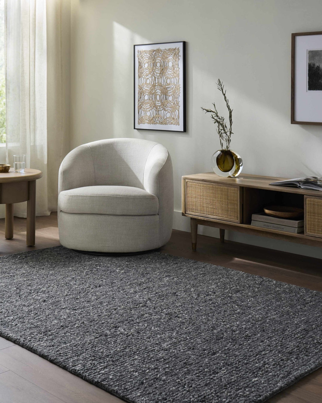 Sevan Contemporary Gray And Black Wool Area Rug - The Rug Decor