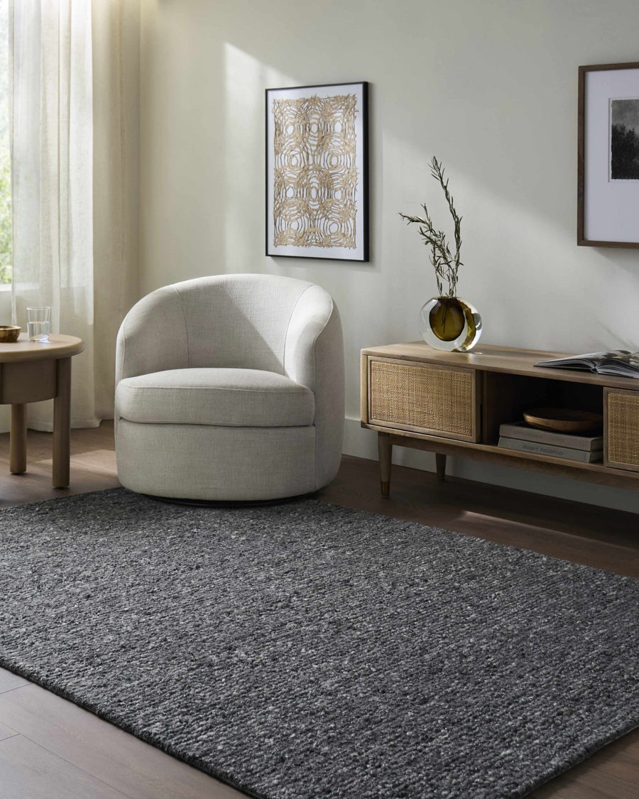 Sevan Contemporary Gray And Black Wool Area Rug - The Rug Decor