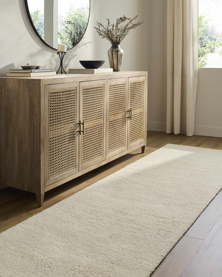 Sevan Modern Solid Design Ivory Hand Tufted Wool Rug - The Rug Decor