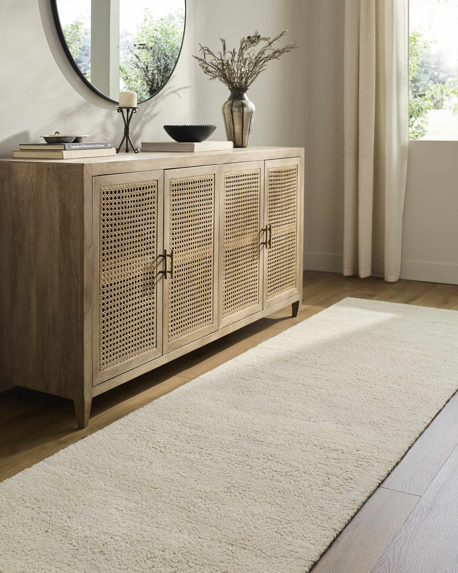 Sevan Modern Solid Design Ivory Hand Tufted Wool Rug - The Rug Decor