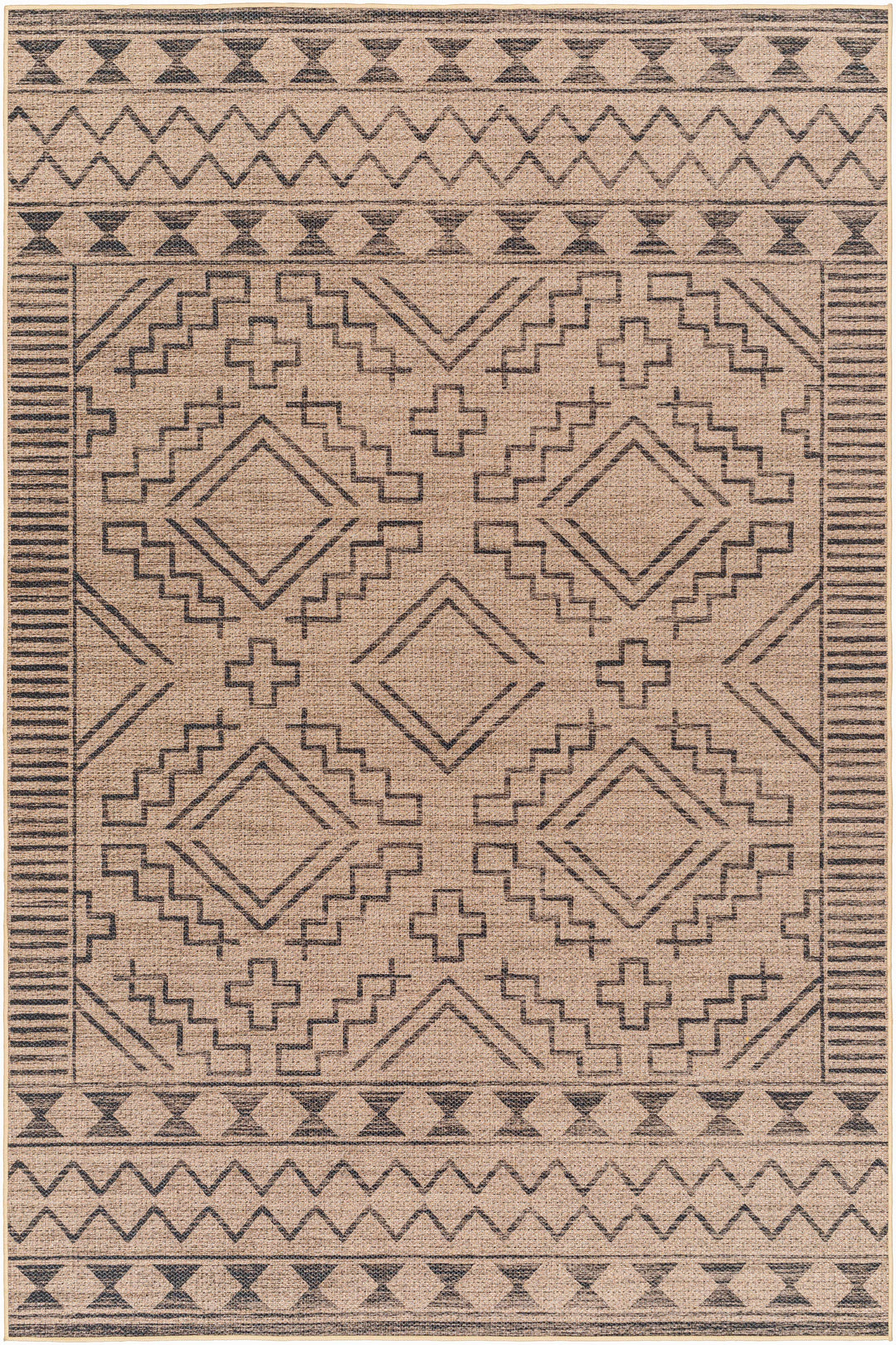 Halle Modern Style Natural Brown Washable Area Rug