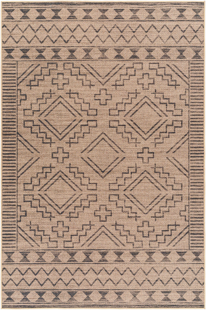 Halle Modern Style Natural Brown Washable Area Rug