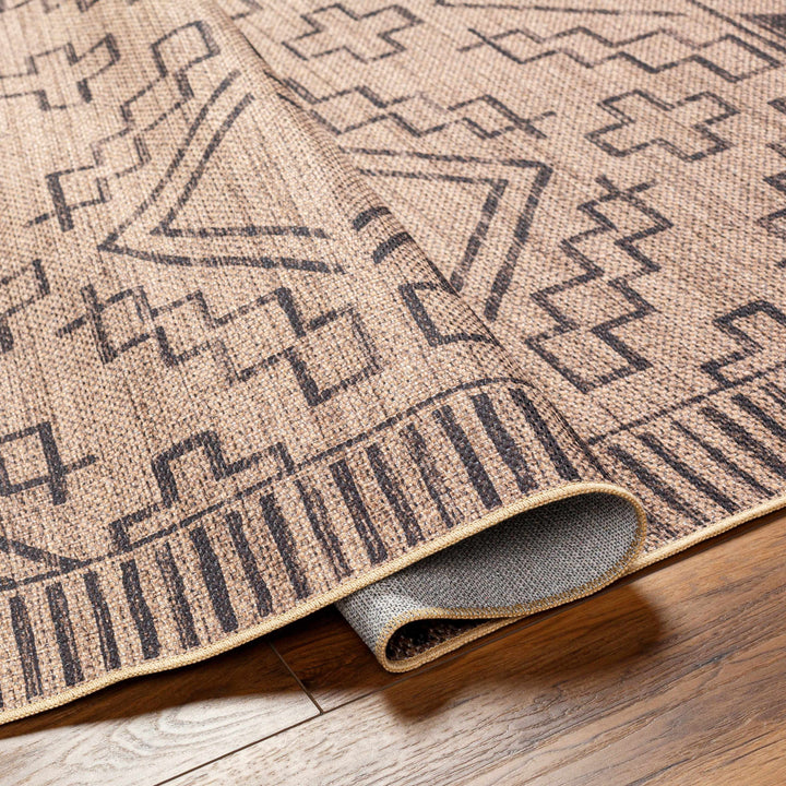 Halle Modern Style Natural Brown Washable Area Rug