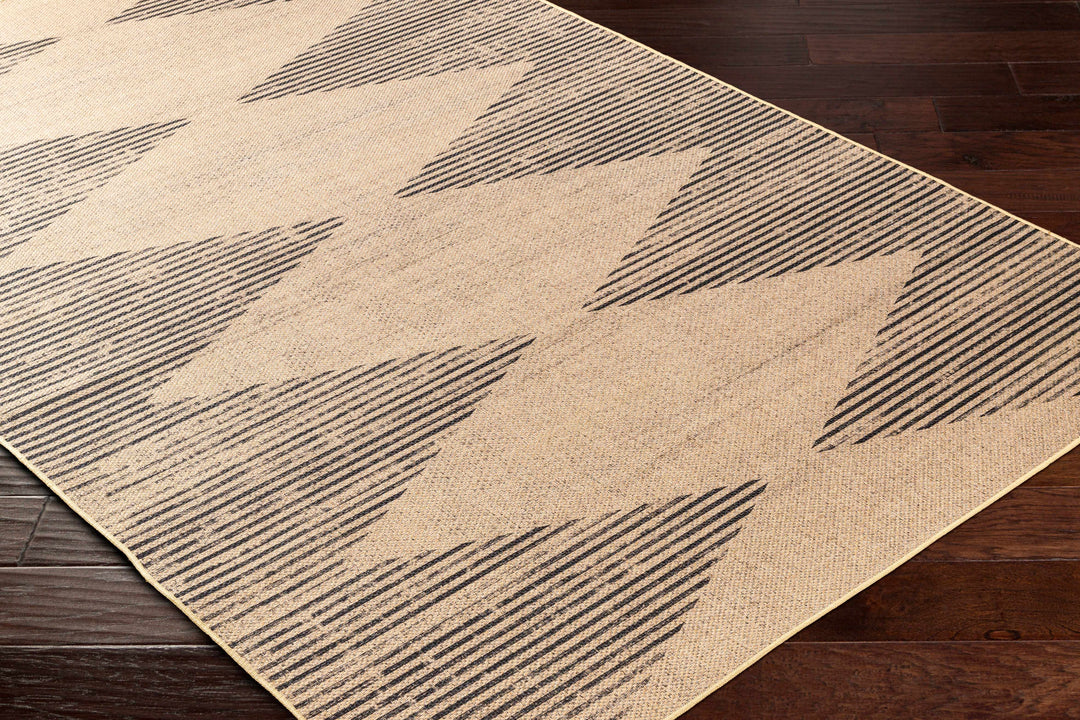 Ijlal Modern Geometric Design Brown Washable Area Rug