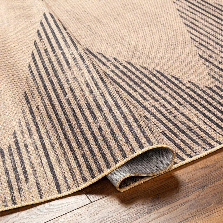 Ijlal Modern Geometric Design Brown Washable Area Rug