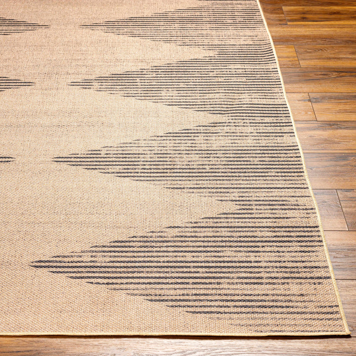 Ijlal Modern Geometric Design Brown Washable Area Rug