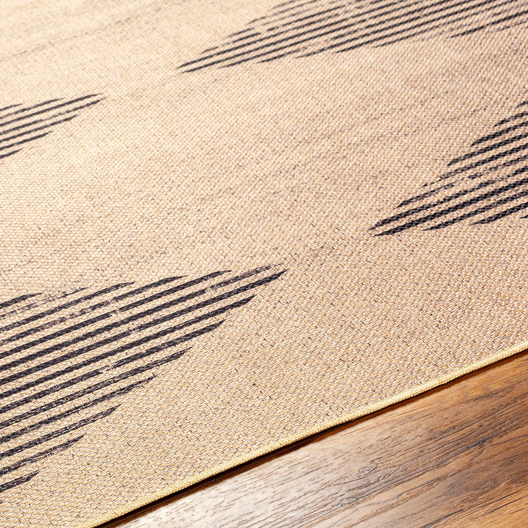 Ijlal Modern Geometric Design Brown Washable Area Rug