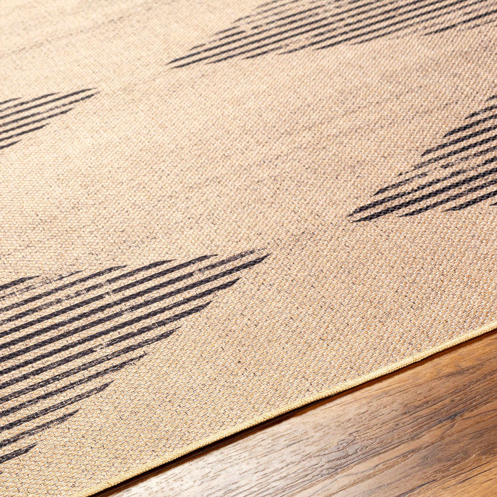 Ijlal Modern Geometric Design Brown Washable Area Rug