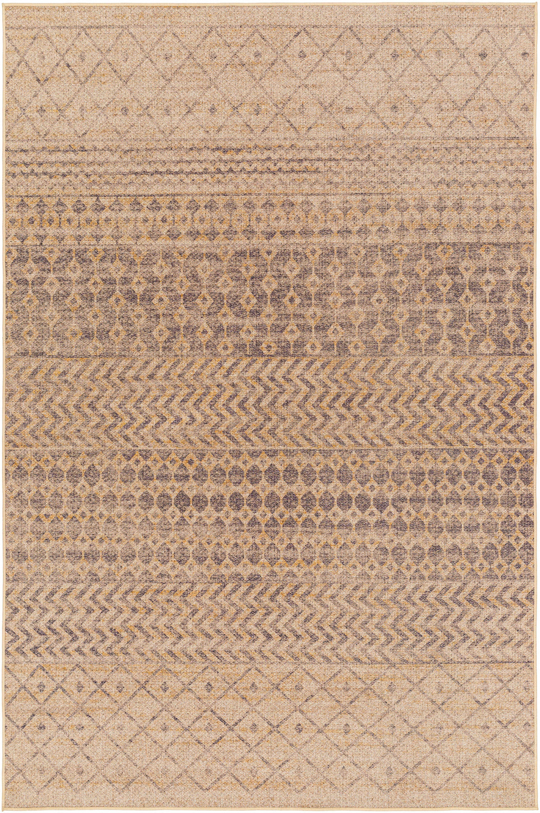 Inali Traditional Style Tan Washable Area Rug