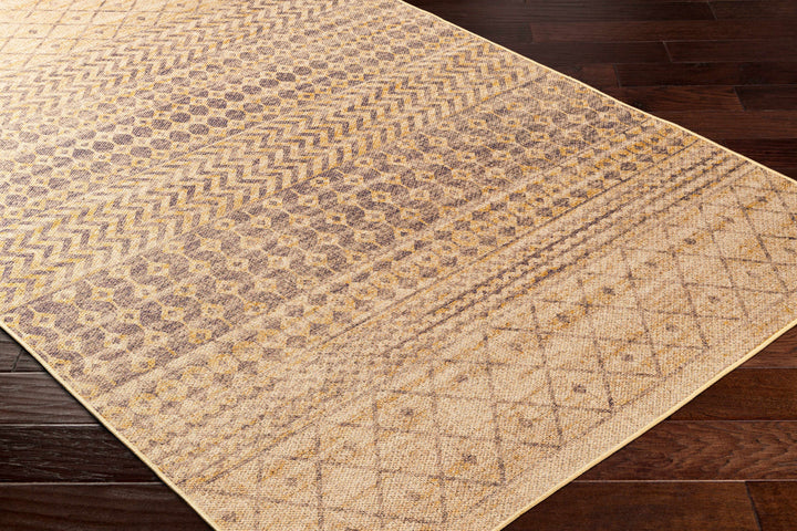 Inali Traditional Style Tan Washable Area Rug