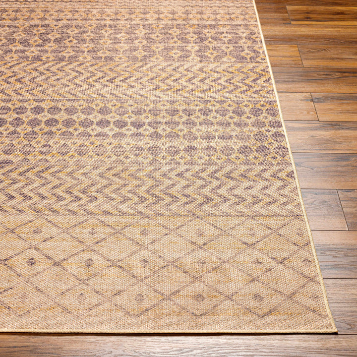 Inali Traditional Style Tan Washable Area Rug