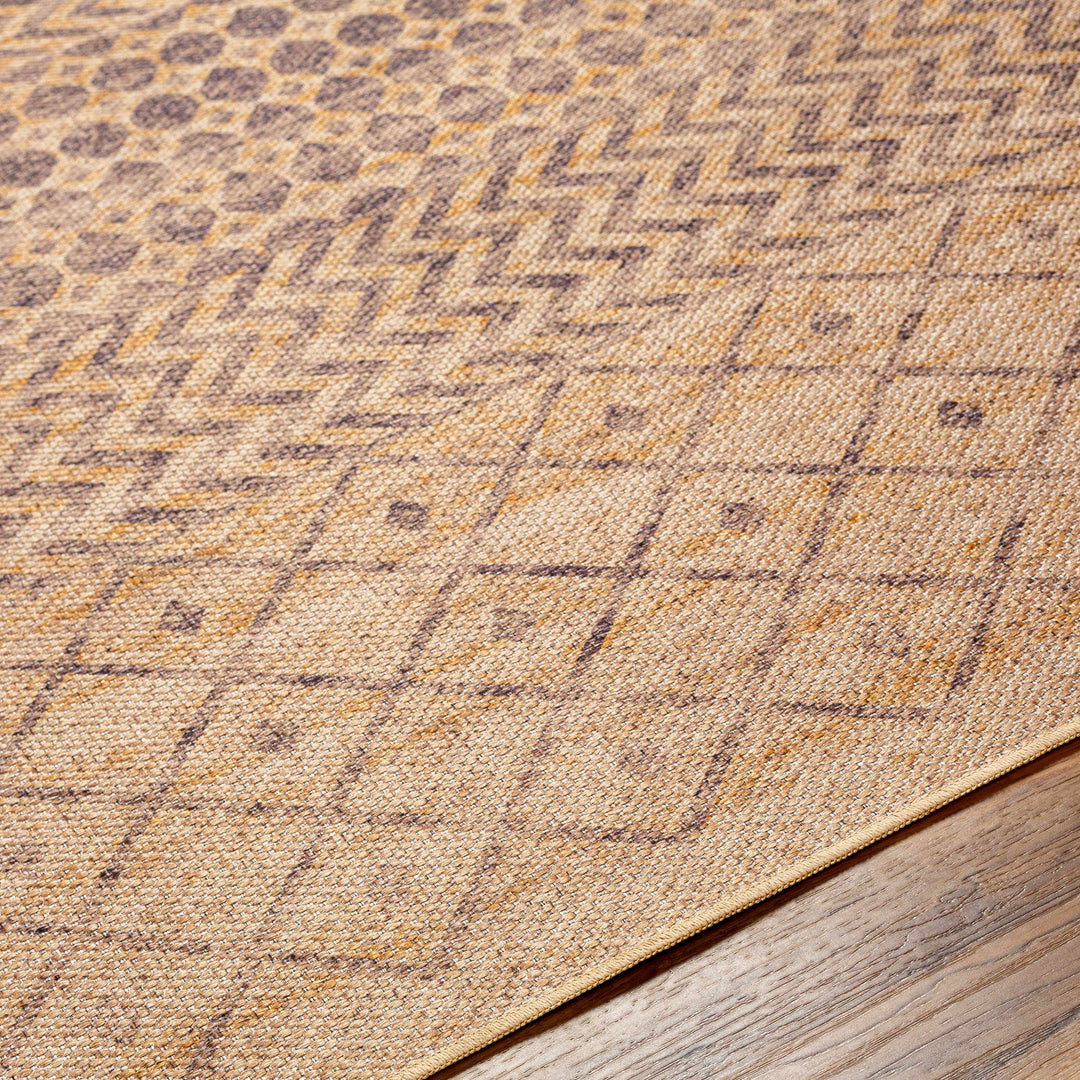 Inali Traditional Style Tan Washable Area Rug