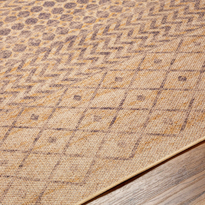 Inali Traditional Style Tan Washable Area Rug