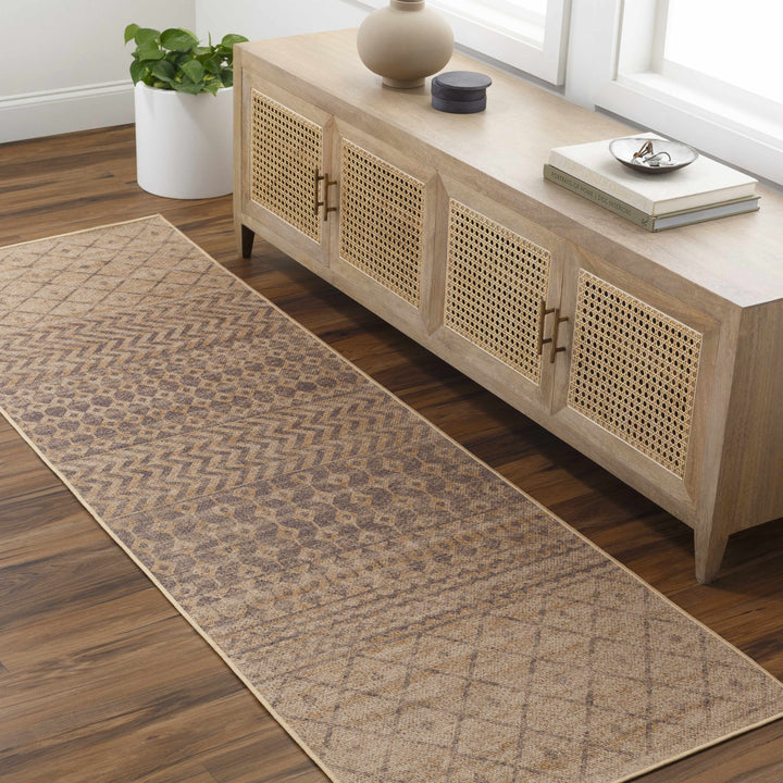Inali Traditional Style Tan Washable Area Rug