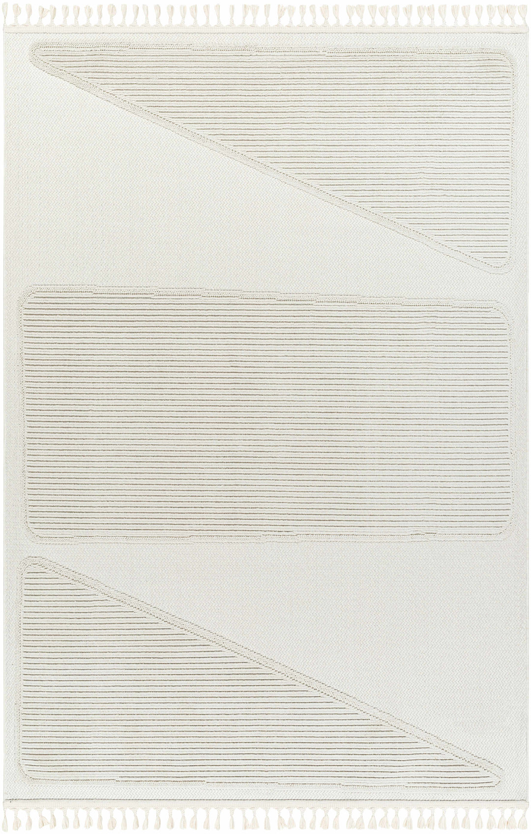 Brac Contemporary Style Ivory And Gray Area Rug