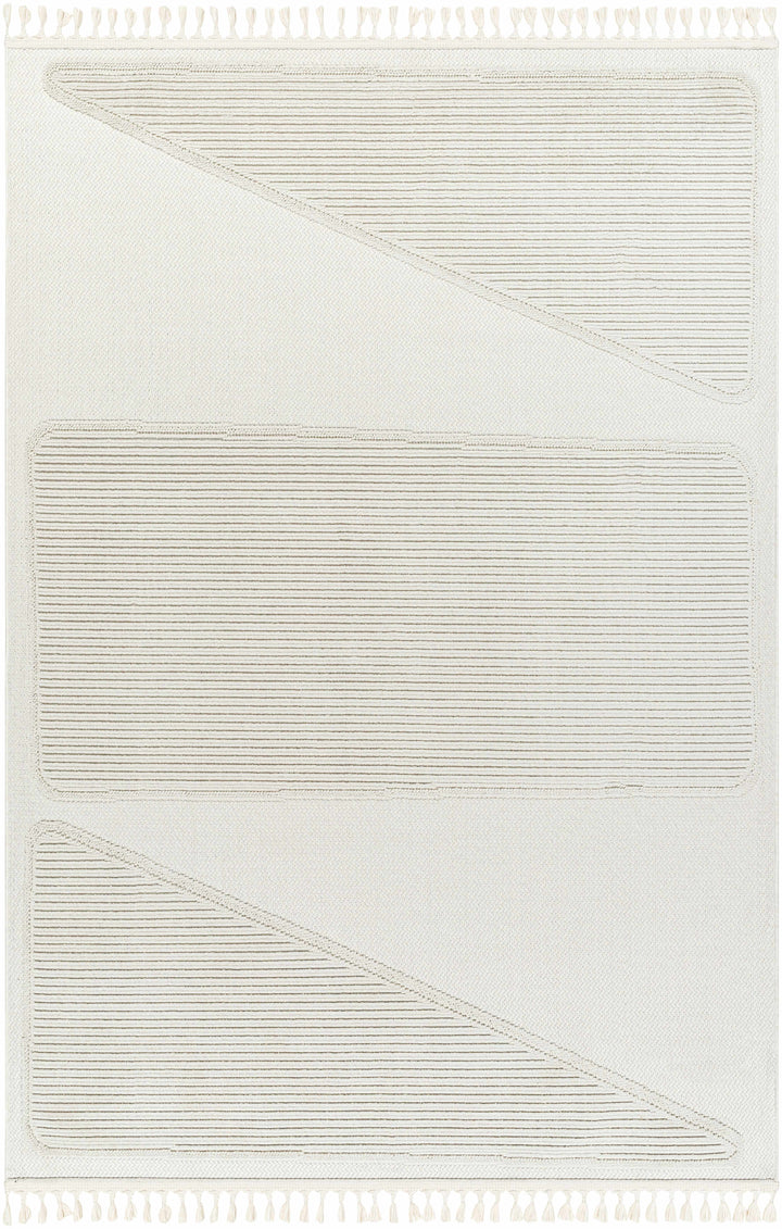 Brac Contemporary Style Ivory And Gray Area Rug