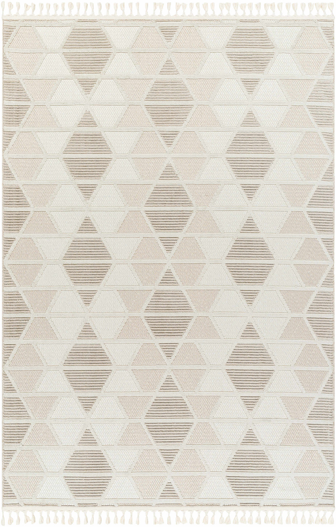 Tova Modern Geometric Design Beige Area Rug