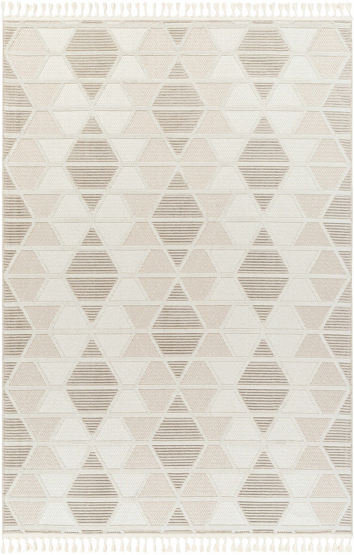 Tova Modern Geometric Design Beige Area Rug